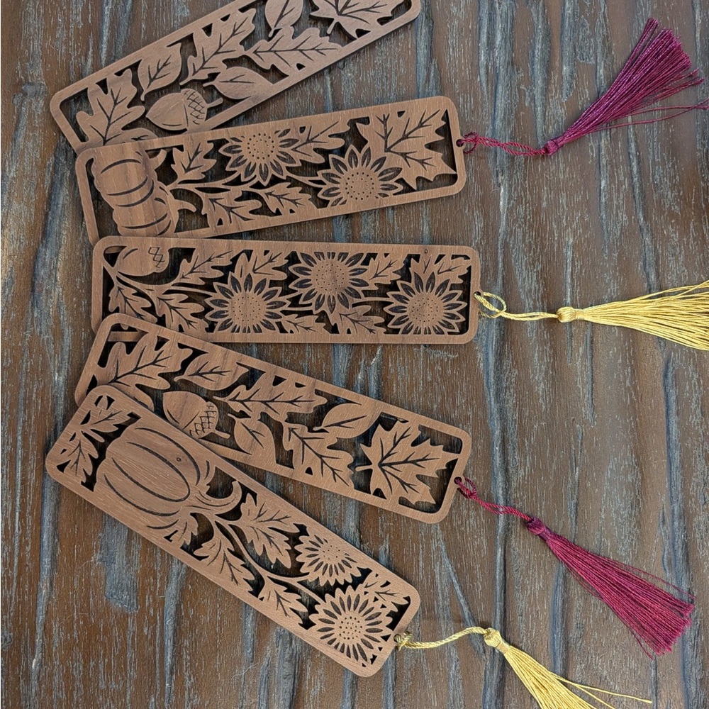 Elegant Wooden Bookmarks with Tassels